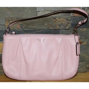 Womens Coach Light Pink Leather Silver Logo Mini Bag Handbag Purse One Size NWOT